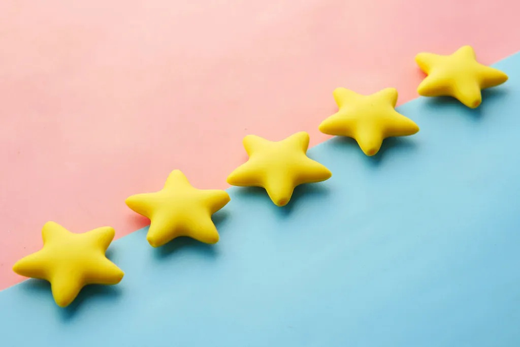 Five yellow stars in a row, the kind of rating happy customers rarely stop to leave